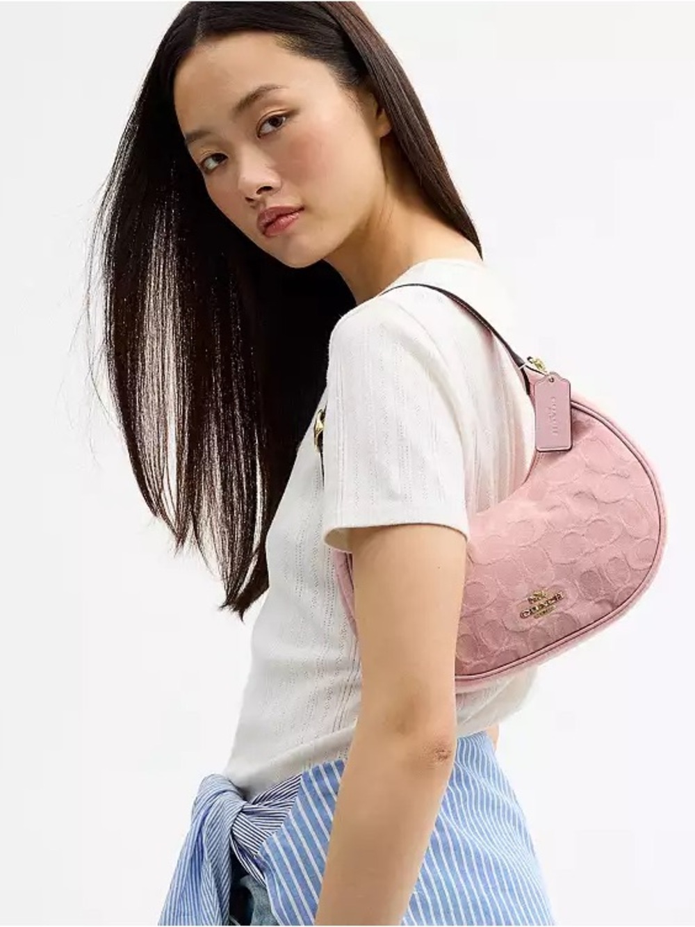 Coach Pink Denim Emily - Picture 8 of 9